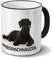 printplanet Hundetasse Riesenschnauzer - Tasse mit Hundebild Riesenschnauzer - Becher Schwarz