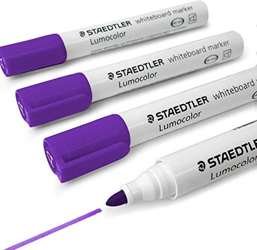 Staedtler Lumocolor Whiteboard Markierstifte 351 - Dry Erase Korrekturstift - Aufzählungspunkt, - 4er Pack x Lila
