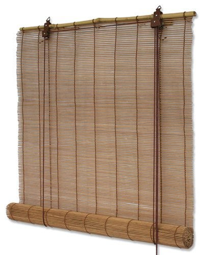 Interdeco Bambusrollo, Braun mit Seitenzug, Mariko, 90 x 220 cm