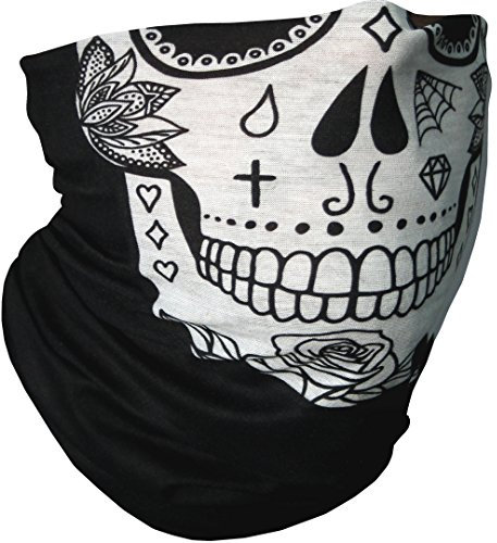 CampTeck U6858 Multifunktion Nahtlos Bandana Kopftuch Balaclava Stirnband - Süßigkeiten Totenkopf
