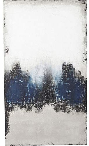 Kare Design Acrylbild Abstract Into The Sea Blau, Gemälde, Vintage, Gemälde, Acrylgemälde, Massivholz Rahmen, handgemalte Details, Abstrakt, Modern, Wohnzimmer, Schlafzimmer, Flur, 210x120x4,8cm