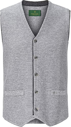 Charles Colby Herren Strickweste Kevan grau, 4XL (XXXXL) - 68/70