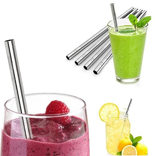 12MM Extra Wide Reusable Stainless Steel Metal Straws ECO Environmentally Friendly Smoothie Cocktail Drinking BAR Straw Brush Cleaner (1)
