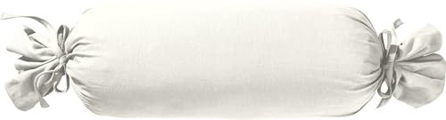 Erwin Müller Nackenrollenbezug Single-Jersey Murnau - weiß Größe 40x15 cm Ø - bügelfrei, strapazierstark, elastisch, mit Bindeband