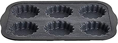 Zenker Moule à tartelettes 28 x 18,5 cm, moule à tartelettes en fibre de verre et silicone avec bord en nylon résistant, plateau à tartelettes avec d'excellentes propriétés anti-adhésives, idéal pour