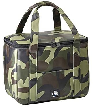 Be Cool Elegante City Kühltasche in Camouflage Optic 28x18x21 cm, ca. 10,5 l Volumen mit Breiten Tragegriffen für Picknick, Schule, Ausflüge, Reisen, Kosmetik