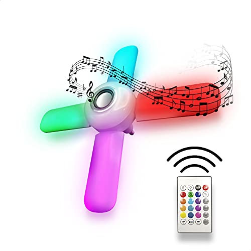 EUROXANTY Bombilla Led Musical | Control Remoto con Pilas y Altavoz Bluetooth | Casquillo de E27 y Adaptador de Casquillo de E14 | 41 x 41 x 15 Centímetros |