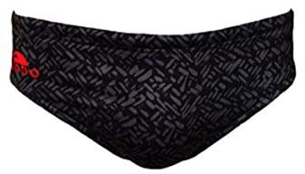 Turbo - Badeanzug Slip Swimsuit Waterpolo Plain Color, Wettkampfsport und Triathlon-Muster, bequeme Passform, Schwarz , 48