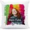 GRAVURZEILE Bedrucktes Kissen zum selbst Gestalten - mit eigenem Foto und Text - Persönliches Geschenk für Sie & Ihn - 100% Polyester - 40 x 40 cm - Farbe: Abstrakt - mit Füllung