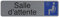 Exacompta - Réf. 67167E - 1 plaque de porte adhésive Salle d'attente - Plaque murale imprimée de signalisation - Sur tous supports - Aspect aluminium brossé - Dimensions : 16,5 x 4,4 cm