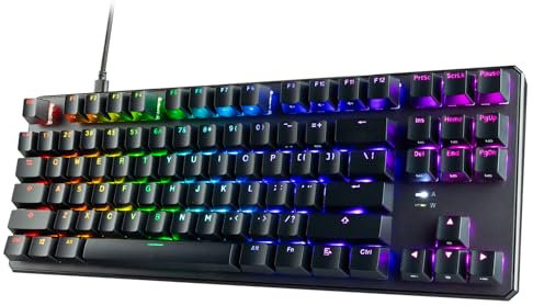 TECWARE Phantom+ 87 Key Mechanical Gaming Keyboard, RGB led, TKL 75% Keyboard, Thocky Sounding, Wraith Orange Switch