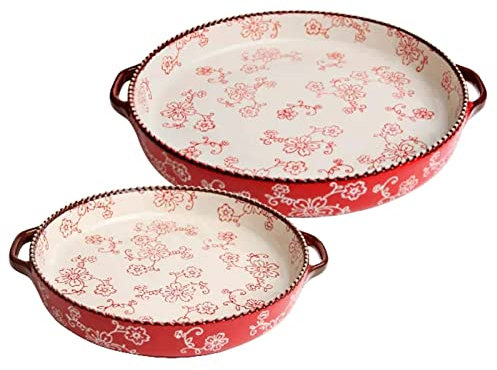 SUNESA Kochen Backblech Keramik-Backplatte, Runde Backplatte Mit Doppelgriff, Anzug Wird for Verschiedene Kochbackplatten In Der Küche Verwendet. Küche Herdbackblech