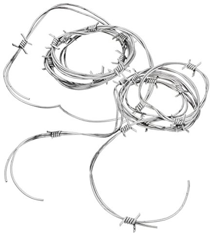 SAFIGLE 2pcs Simulation Wire Chain - Premium Rubber Barb Wire Decorations for Halloween and Prank Props - Safe Fake Barbed Wires for Haunted House Makeup and Toys - Ideal PVC Steel Wire Child-Friendly