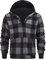 onedog Kariertes Fleecejacke Herren Hoodie Kapuzenpullover für Herren Full Zip Sherpa Fleece Kapuzenjacke Herren Winterjacke Fleece Jacke Outdoor Freizeitjacke für doppelte Wärmeschicht(Grau-2XL)