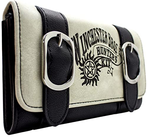 Super Natural Sam & Dean Monsterjäger-Set Portemonnaie Tri-Fold Münzfach & Kartenhalter, Beige