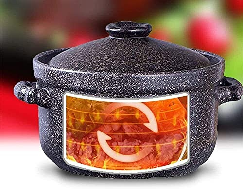 Clay Pot for Cooking Ceramic Induction hob with lid Stew Pot Oven Casserole, Pan Soup High Temperature Cooking Casserole (3L)