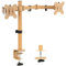 VIVO STAND-V002-WD - Supporto da scrivania per doppio monitor, resistente e completamente regolabile, supporta 2 schermi di computer fino a 30 e max 10 kg ciascuno, colore legno chiaro