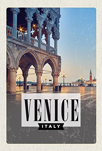 Blechschild 20x30cm gewölbt Venice Venedig Panorama Poster Deko Geschenk Schild