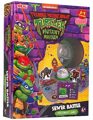 IDEAL | Teenage Mutant Ninja Turtles Age 4+: Sewer Battle Pressmatic Game | Family Games | For 2-7 Players | Ages 4+