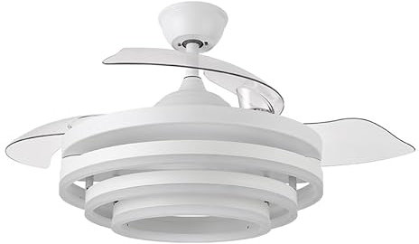 PRENDELUZ Ventilador DC 72W, 3 aspas, 6 velocidades, 3 colores, 43/58x50/107 cm, control remoto, memoria y temperatura, ideal para refrescar y climatizar.