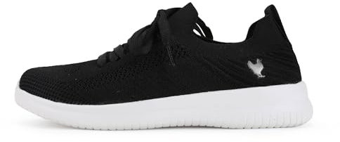 WALK IN PITAS | Sara | Zapatillas de Mujer Casual Tipo Sneaker | Deportivas de Mujer para el Verano sin Cordones | Zapatos y Bambas de PITAS | Negro & Blanco 40