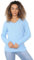 WearAll Women's Plus Cable Knitted Long Sleeve V-Neck Sweater Top Ladies Stretch Jumper - Sky Blue - 12-14
