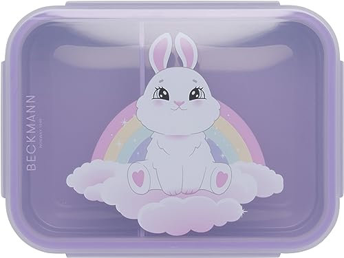 Beckmann, Brotdose Yellow Heart, für Kinder, mit herausnehmbarer Trennwand, Grundschule Lunchbox, Purple