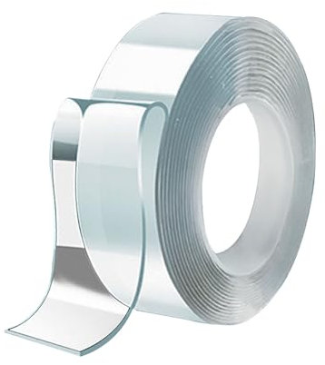 Nastro biadesivo resistente, trasparente, riutilizzabile, nanoadesivo, rimovibile, per poster, immagini, nastro adesivo multiuso per foto, pareti, poster, auto (5 m x 30 mm x 2 mm)