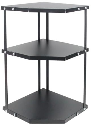 3-Tier Küche Topf Rack Kochgeschirr Stand Storage Organizer, Küche Eckregal Dreieckiges Aufbewahrungsregal, Home Storage Organizer Halter für Pfannen Töpfe und Wasserkocher. (schwarz)