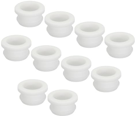 sourcing map 10Pcs Snap Rubber Grommet Plug Mount Dia 20mm ID 16mm Seal Anti-Scratch for Electrical Box Cable Pipe White