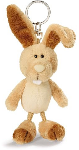 NICI Schlüsselanhänger Hase 10cm braun - Stofftier Begleiter Kuscheltieranhänger mit Schlüsselring für Schlüsselband, Schlüsselbund & Schlüsselhalter