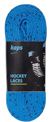 Kaps Wasserfeste Schnürsenkel aus Polyester für Schlittschuhe | Extrem Reißfest (190 daN), Wasserfest | Für Eishockey Schlittschuhe (Blau-Marineblau - 213 cm)