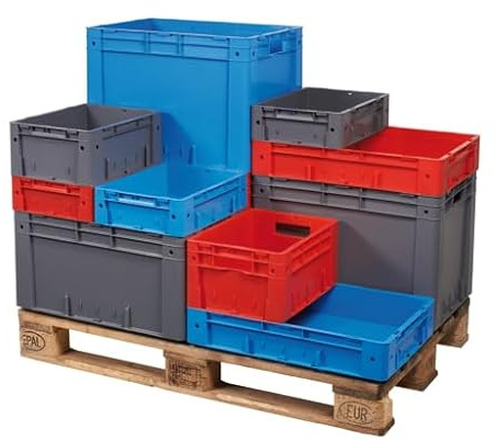 qpool24 Euro-Stapelkasten 175 x 300 x 400, grau, PP