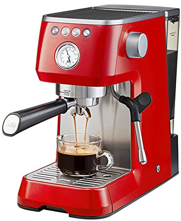 NOALED Cafetera pequeña para el hogar, máquina de café semiautomática recién molida, máquina de café con Espuma de Leche a Vapor, Color Blanco