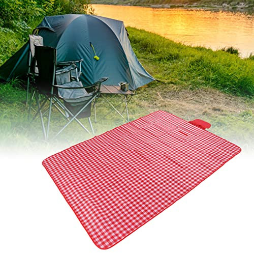 Topyond Faltbare Extra Große Tragbare Picknickdecke – Weiche Oxford-Stoff-Sandmatte Für Strand, Camping, Wandern, Reisen Im Freien(Rot)