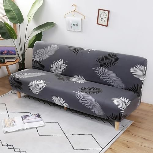 WWQQKJ Sofabezug Ohne Armlehnen Grin Leder 3/2 Sitzer Sofabettüberzug Jacquard Armlose Polyester, Spandex, Stretch, Für Liegestuhl, Couch, Sofa-Schonbezug, Schonbezug(I,160-185cm/63-72.8in)
