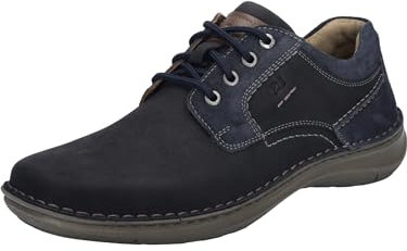 Josef Seibel Herren Bequemschuhe New Anvers 06,Weite K (Extra weit),Wechselfußbett,Schnuerer,straßenschuhe,Low-tie,dunkelblau,45 EU