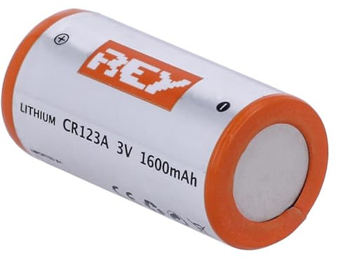REY Pila Litio CR123A 3V 1600mAh, Alta Duración