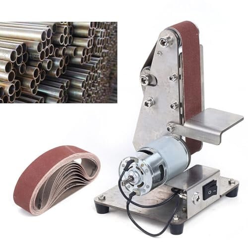 Bandschleifer, 100W Bandschleifmaschine 4500-9000 U/min, Bandschleifer Schleifer Messermacher Metal Schleifband Kantenschärfer Verstellbarer für Messer Holz (895 Spindelmotor)