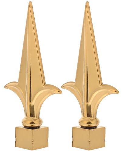 POPETPOP 2 Stück Fahnenmast- Edelstahl-Endstück Fahnenmast-Oberteil Ornament Ersatz Passend Für Standard-Usa-Flaggenmasten Riemenscheibe Lkw Solarleuchten Goldfarben