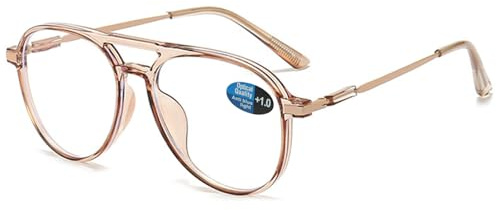 ABETOS Pilot Lesebrille Herren Damen Blaulichtfilter Retro Mode Pilotbrillen Pilotenbrille mit Lesehilfe Sehhilfe Vollrand Computer Brille mit Sehstärke