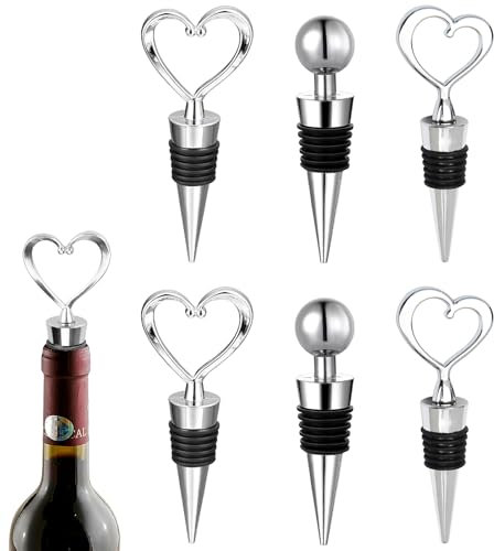 6 Pcs Wine Bottle Stoppers,Reusable Wine Corks,Bottle Saver Sealer for Wine Champagne Sparkling Beer