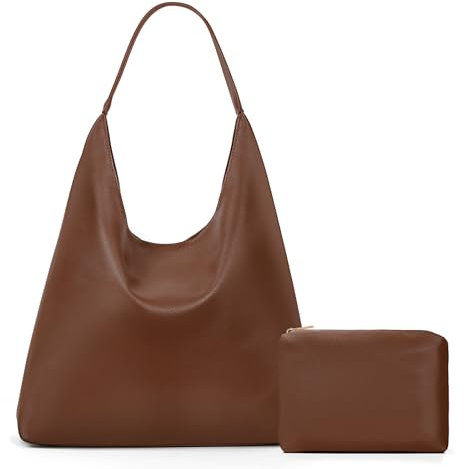 GSenhui Handtasche Damen Groß Hobo Bag Weicheleder Gross Schultertasche Shopper Tasche Damen Shoulder Bag Women Slouchy Bag Vintage Tasche Braun