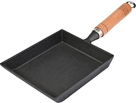 Locadence Japanische Omelettpfanne, 36,8 X 15,5 cm Großer Tamagoyaki Topf aus Gusseisen, Vielseitige Antihaftbeschichtete Bratpfanne für Gas Halogen Keramik Induktionskochfelder