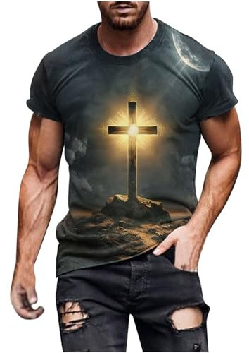 Black Boat Neck T Shirts for Mens Summer Fall Short Sleeve Christian Graphic Work Out Gym Lounge Jogger Tee Shirt Tops Man 2025 Clothes Regular Fit Y2K M