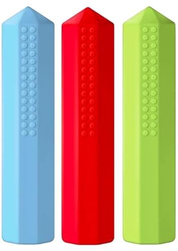 Pencil Topper Kaubar - Bleistiftaufsätze Set | Kaubare Bleistiftaufsätze | Bleistiftkau-Topper | Silikon Sensory Chews Pen Top | Kau-Bleistift-Topper für Kinder