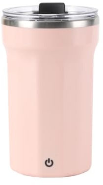 MiOYOOW - Taza de café automezclante, 500 ml, taza de mezcla eléctrica magnética de acero inoxidable recargable, con tapa, para el hogar, los viajes y la oficina