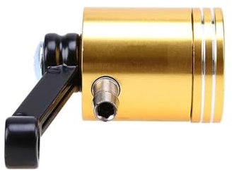 USAMZOM Brake Fluid Reservoir For YA&MAHA YZF R1 For HON&DA For Suzuki For KA&WASAKI R6 R6S Universal Motorcycle Bike Brake Fluid Reservoir Oil Cup Tank CNC With Screw(Gold)