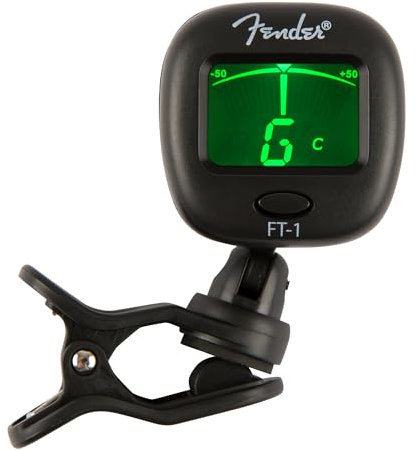 Fender FT-1 Pro Clip-Tuner, Für E-Gitarren, Akustikgitarren & Bässe, Schwarz