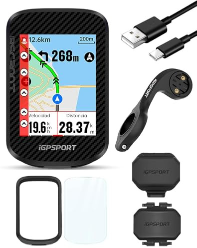 iGPSPORT BSC300T GPS Fahrradcomputer Kabellos, Touchscreen und Tasten MAP-Navigation Trainingsfunktion Bluetooth ANT+ (BSC300T Bundle)